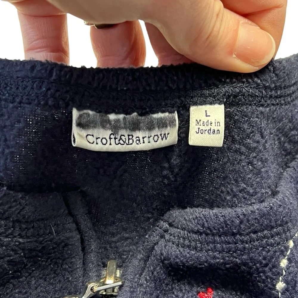 Croft & Barrow - Womens Snowflake Fleece Zip Up Sweater Sz. LG/XL